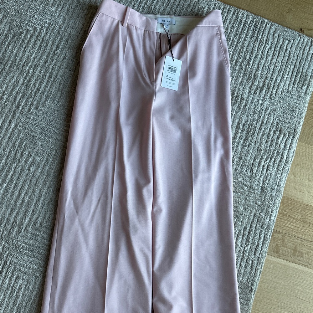 Reiss, wide leg pants. Size (4). Color (Pink)